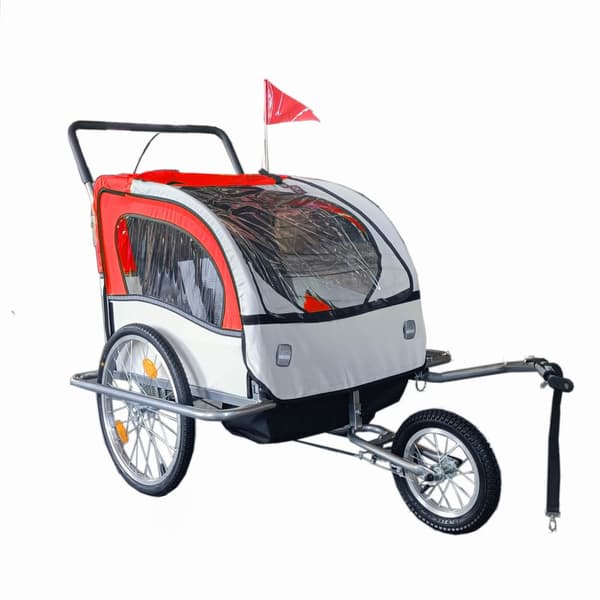 Viking Choice Röd Cykeltrailer - Omvandlingsbar, Säker & Bekväm för Barn