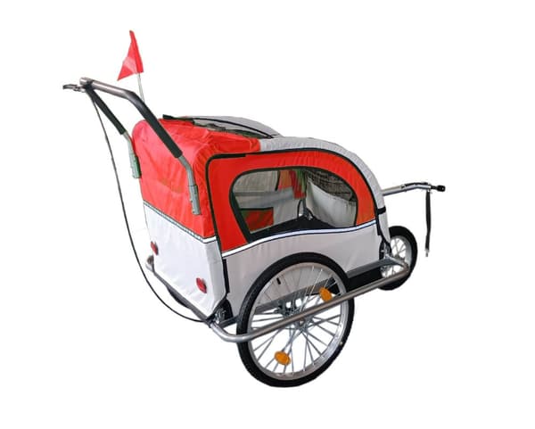 Viking Choice Röd Cykeltrailer med Reflektorer & Lampor för Förbättrad Säkerhet & Synlighet