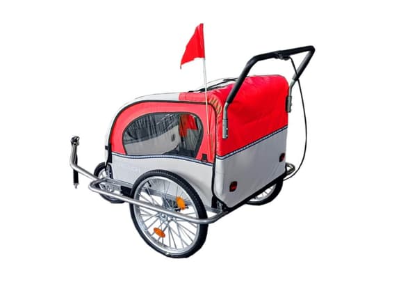 Viking Choice Röd Cykeltrailer med Reflektorer & Lampor för Förbättrad Säkerhet & Synlighet