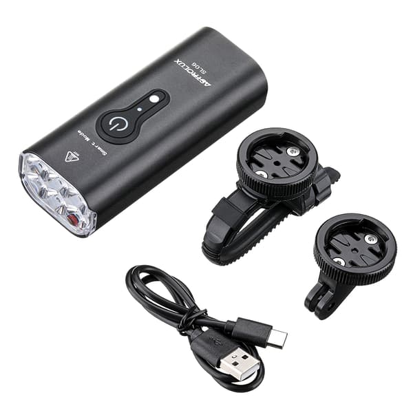 SL06 2000Lm Ljusstyrka & Vibration Smart Sensing Cykelstrålkastare 6 LED 4800mAh batteri 6 ljuslägen Uppladdningsbar frontljus i aluminiumlegering