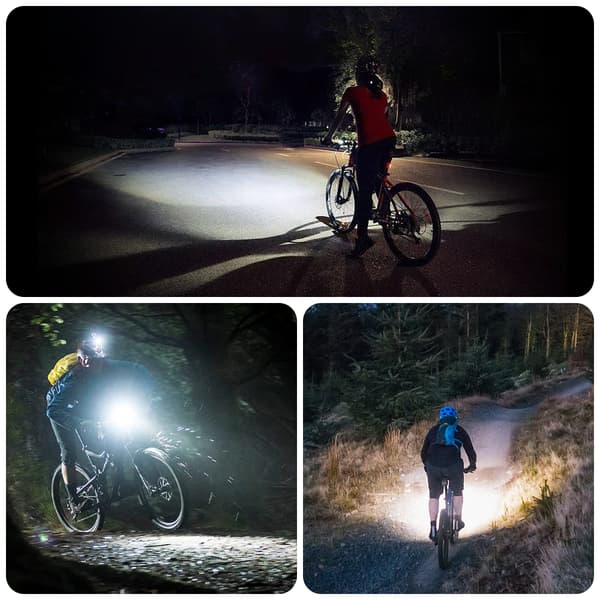 SL06 2000Lm Ljusstyrka & Vibration Smart Sensing Cykelstrålkastare 6 LED 4800mAh batteri 6 ljuslägen Uppladdningsbar frontljus i aluminiumlegering