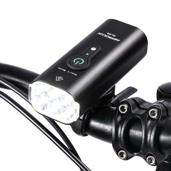 SL06 2000Lm Ljusstyrka & Vibration Smart Sensing Cykelstrålkastare 6 LED 4800mAh batteri 6 ljuslägen Uppladdningsbar frontljus i aluminiumlegering
