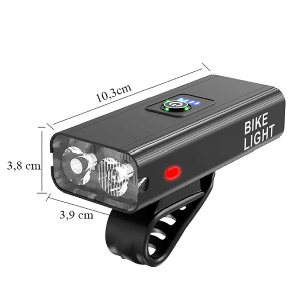 Superkraftig uppladdningsbar cykellampa 2x LED ROXAR T6 1500lm Powerbank