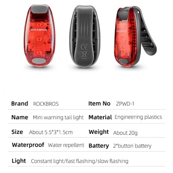 Cykelbaglygte, mini universal ROCKBROS (ZPWD-1)