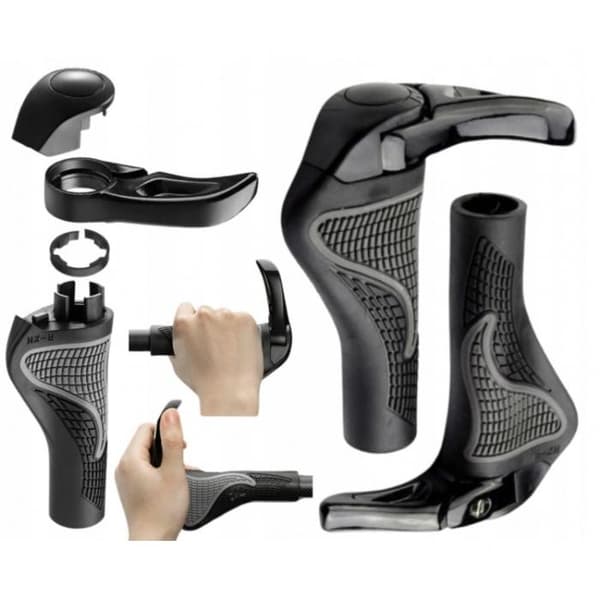 Cykelgreb og greb med horn ROCKBROS Sort (BT1008B)