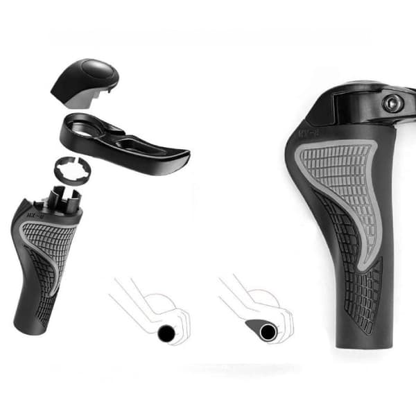 Cykelgreb og greb med horn ROCKBROS Sort (BT1008B)