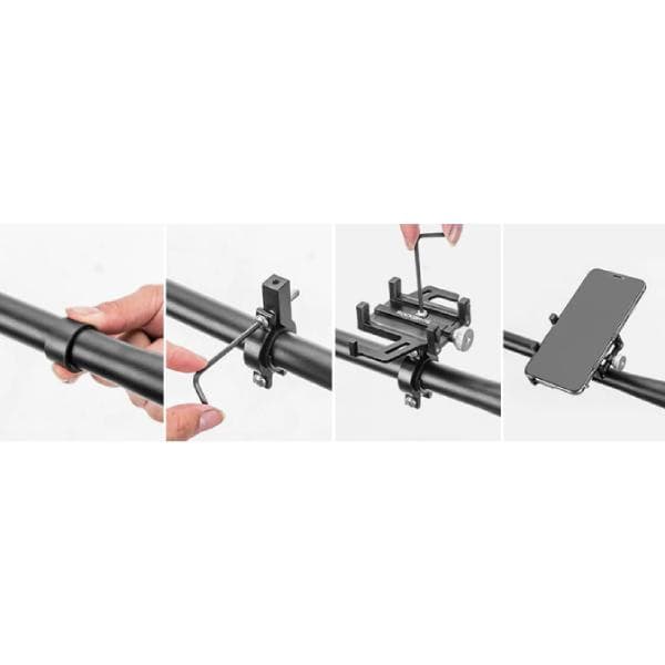ROCKBROS metal cykeltelefonholder (699-BK) sort