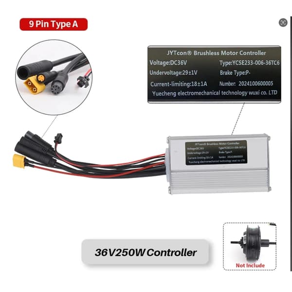 Elcykel Navmotor Styrenhet, 36V250W till 48V750W Kompatibilitet, BF-UART Protokoll,36V350W Styrenhet