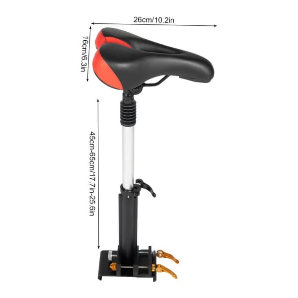 Justerbart elektrisk scooter sæde, højdeområde 45-65 cm, komfortabel PU-pude,sort