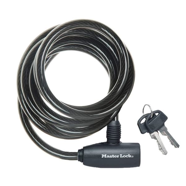 Master Lock Cable Pyörän lukko avaimella, 1,8 m kierretty kaapeli