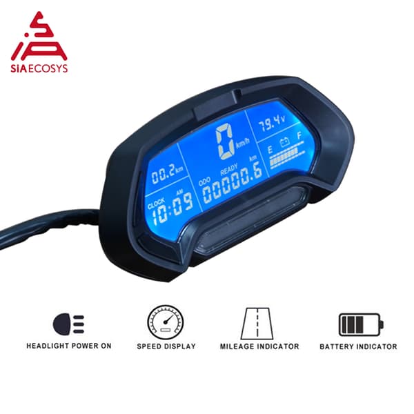 Digital elektrisk motorcykel hastighetsmätare, justerbart spänningsområde, kompakt storlek, lättviktig design.