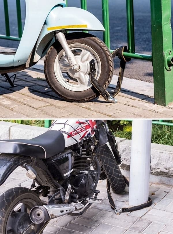 Cykellås Tjock kedjelås 80 cm långt motorcykel- och skoterlås