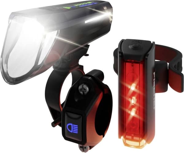 FISCHER BICYCLE PLUS 100/130 helljus + TWIN STOP Cykelljusset LED Svart