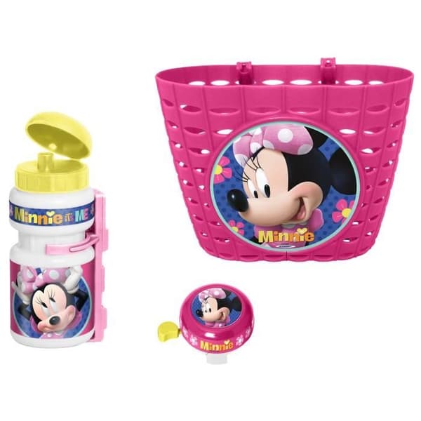 Minnie Mouse korg + burk + klocka - DISNEY - Rosa, vit och gul - För barn