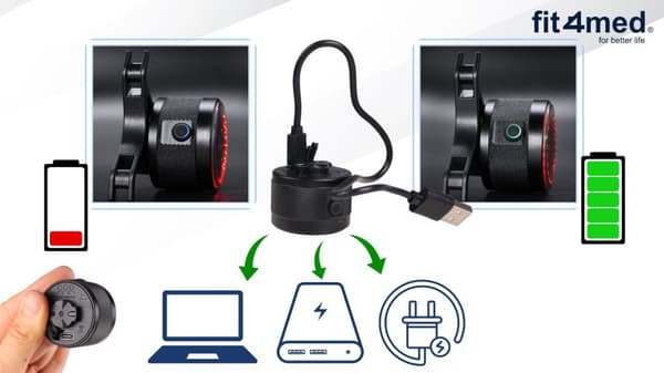 Metallinen takapyörän valo Älykäs USB