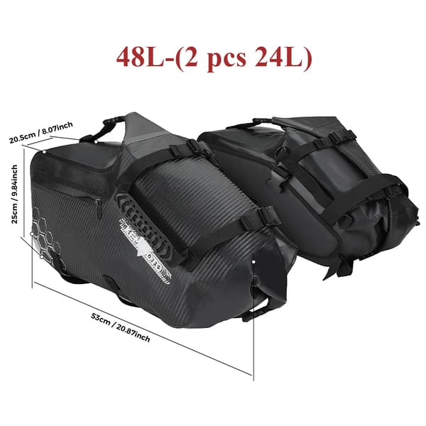Motorcykel Side Bag, Vandtæt Design, 28L Kapacitet,2stk 24L Taske