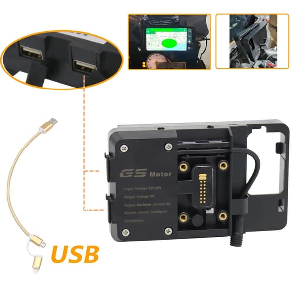 Mobiltelefon Navigationsholder, USB Oplader, Kompatibel med BMW-modeller,Afsend inden for 3 dage