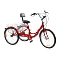 Miniatyrbillede 1 af 2: Voksen Tricycle, 7-Gears, Komfortabel PU Sæde,Rød