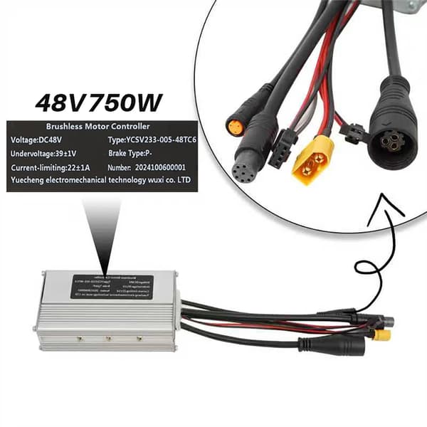 Harjaton moottorinohjain, DC48V, virran rajoitus 18±1A/22±1A,48V750W Ohjain