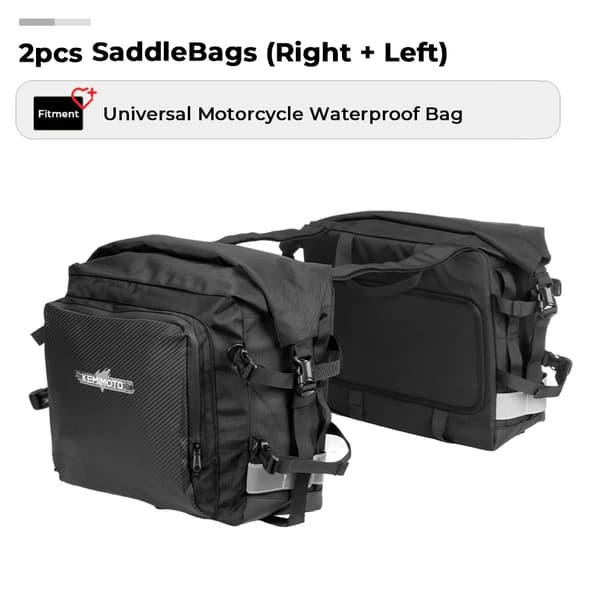 Motorcykel Side Tasker, 50L Kapacitet, Vandtæt og Varmebestandig,2 stk