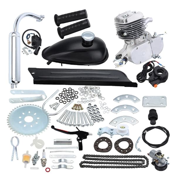 Cykelmotor Kit, 2-takts, Gør-det-selv Installation,50cc sølv