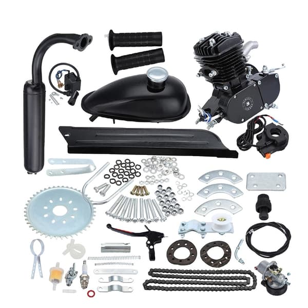 Bensinmotor Kit, 2-takt, Gör-det-själv Elcykel,80cc Svart