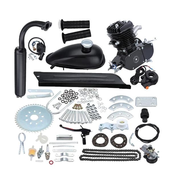 Bensinmotor Kit, 2-takt, Gör-det-själv Elcykel,50cc Svart