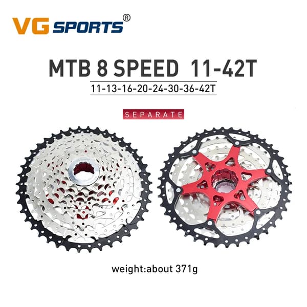 MTB Cykel Frihjul, Separat Design, Ultralätt Aluminium, 8s 11-42t silver