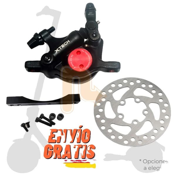 XTECH Puolihydraulinen Jarrusatulasarja, 120mm levy, yhteensopiva Xiaomin M365/1S/Pro 2 kanssa.,Musta levy 120mm
