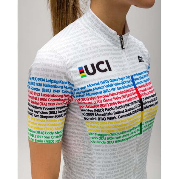 Santini Kortærmet Jersey Uci 100 Champion Grå M Kvinde