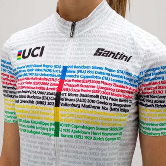 Santini Kortærmet Jersey Uci 100 Champion Grå M Kvinde