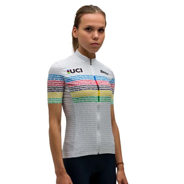 Santini Kortærmet Jersey Uci 100 Champion Grå M Kvinde