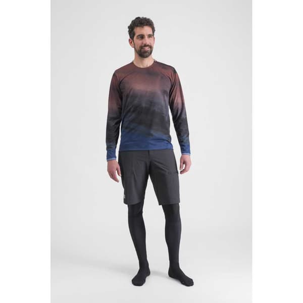 Sportful Langærmet T-shirt Flow Giara Rød,Blå M Mand