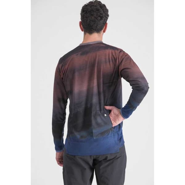 Sportful Langærmet T-shirt Flow Giara Rød,Blå XL Mand