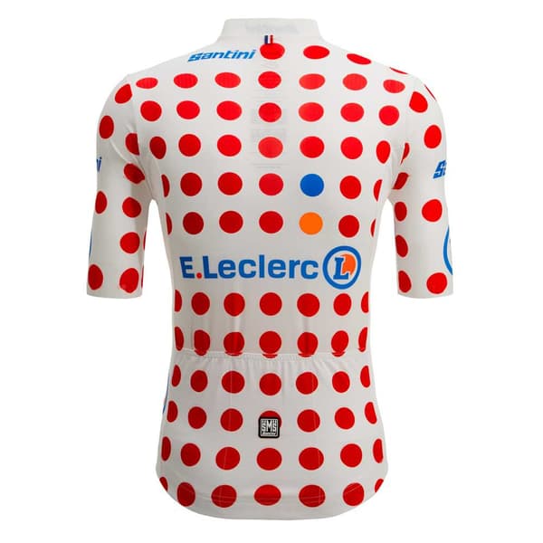 Santini Leder Tour De France Official Gpm 2023 Kort Ærme Jersey Rød M Mand
