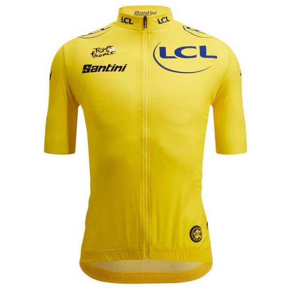 Santini Övergripande Ledare Replica Tour De France 2022 Kort Ärm Jersey Gul 3XL Man