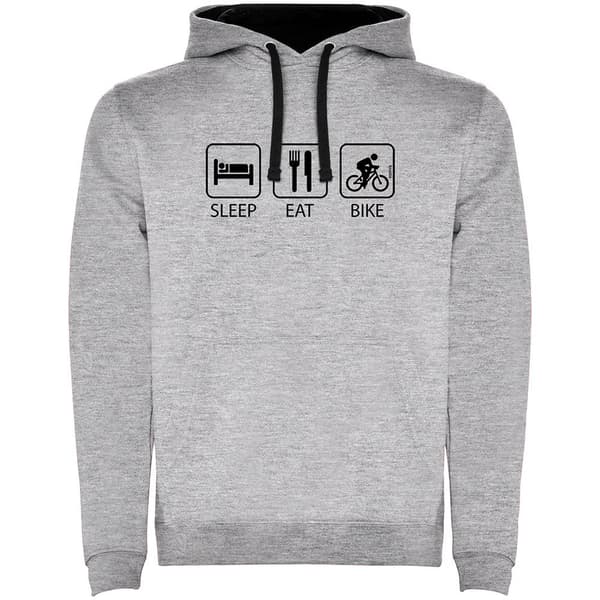 Kruskis Luvtröja Sleep Eat And Bike Two-colour Grå M Man