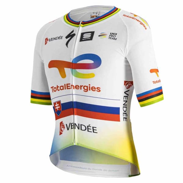 Sportful Kortærmet Trøje Total Energies Bomber Hvid 3XL Mand