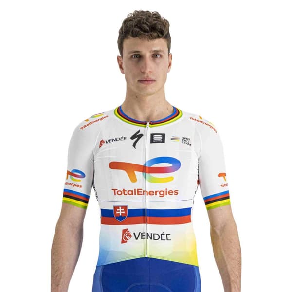Sportful Kortærmet Trøje Total Energies Bomber Hvid 3XL Mand