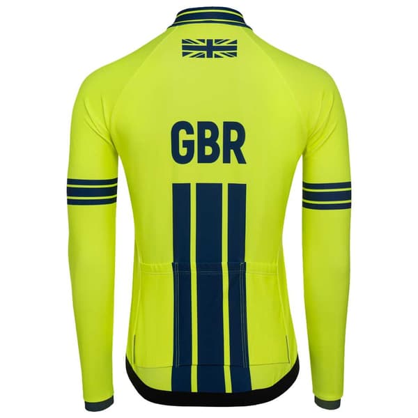 Kalas Langærmet Trøje Great Britain Cycling Team Gul XL Mand