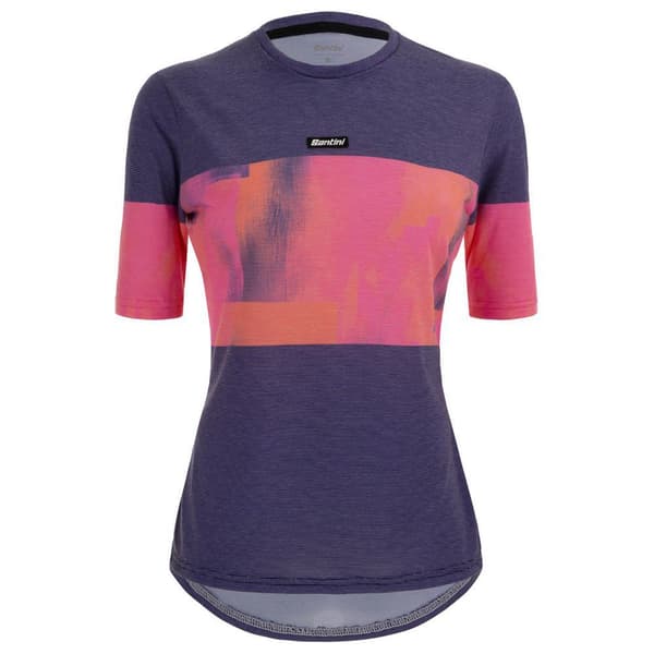 Santini Lyhythihainen T-paita Forza Indoor Collection Sininen,Pinkki L Nainen