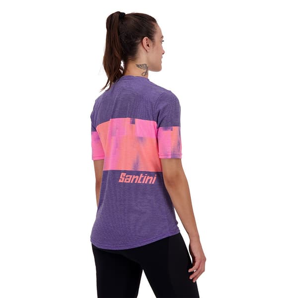 Santini Lyhythihainen T-paita Forza Indoor Collection Sininen,Pinkki L Nainen