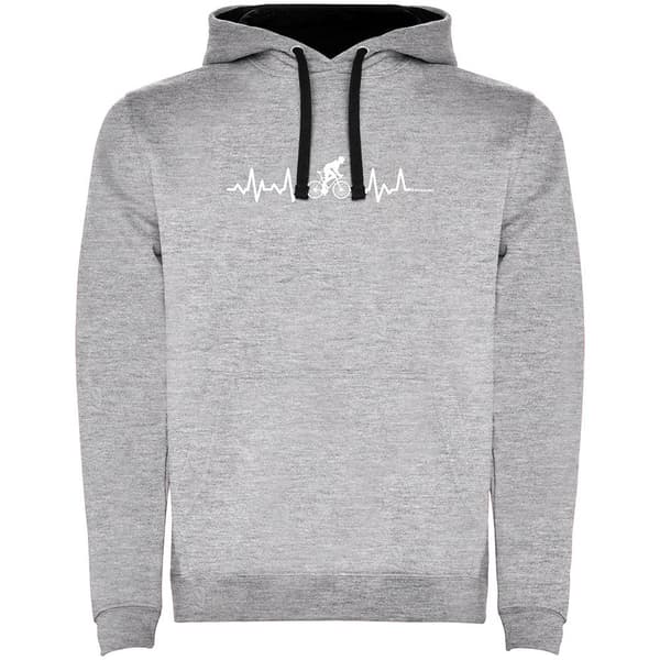 Kruskis Hættetrøje Biking Heartbeat Two-colour Grå XL Mand