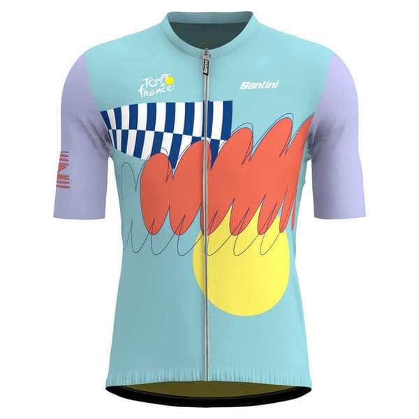 Santini Kortärmad Tröja Nice Tour De France Official 2024 Flerfärgad L Man