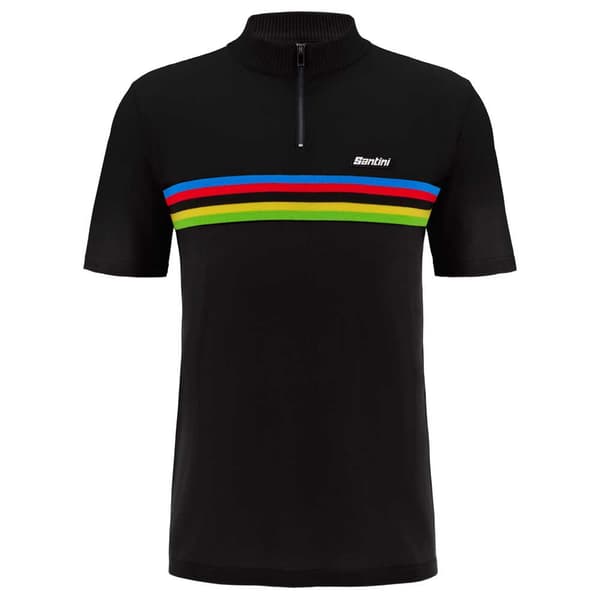 Santini Uci World Champion 2024 Kortärmad Polotröja Svart L Man