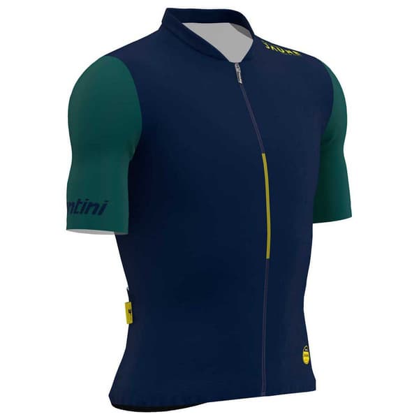 Santini Kortærmet Trøje Allez Le Maillot Jaune Blå 2XL Mand