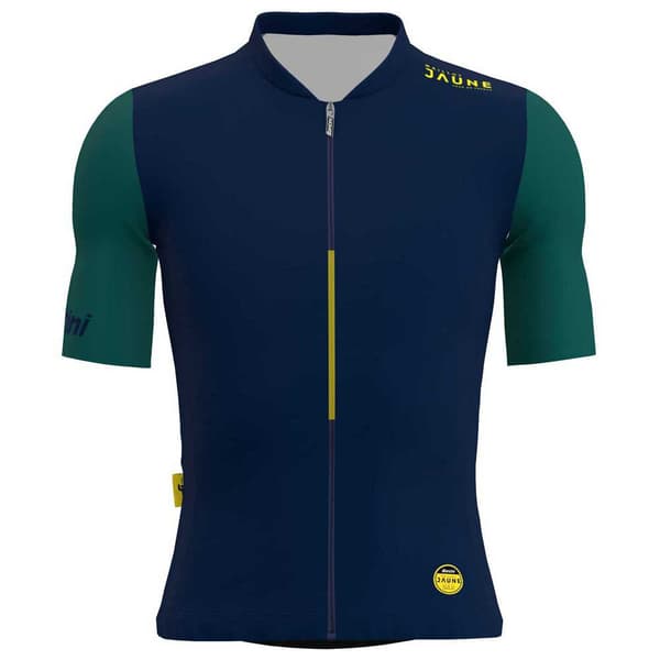 Santini Kortærmet Trøje Allez Le Maillot Jaune Blå 2XL Mand