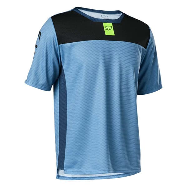 Fox Racing Mtb Defend Ungdom T-shirt Med Korte ærmer Blå 6-7 Years Dreng