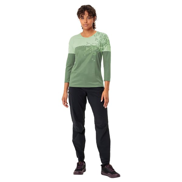 Vaude Moab Long Sleeve V 3/4 ærmet T-shirt Grøn 36 Kvinde