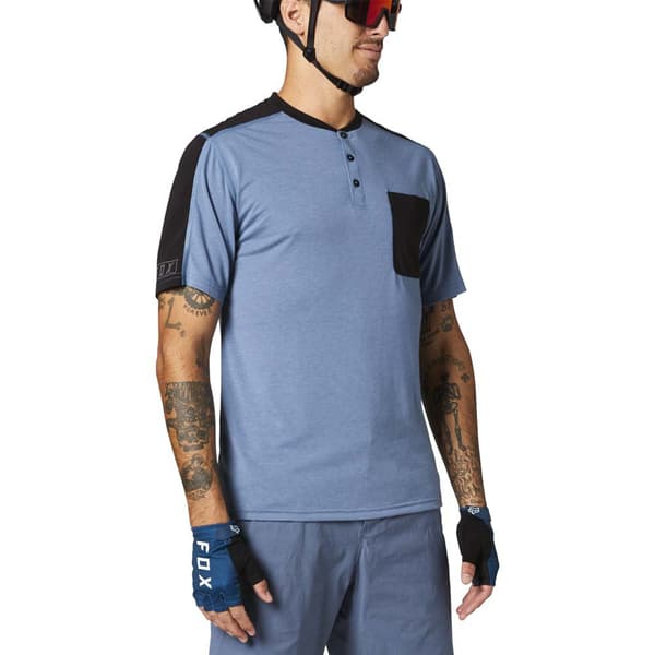 Fox Racing Mtb Ranger Drirelease® Henley T-shirt Med Korte ærmer Blå S Mand